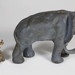 Painted Cast Iron Elephant Still Bank and Bottle Opener