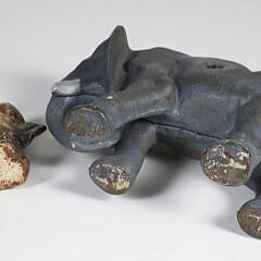 Painted Cast Iron Elephant Still Bank and Bottle Opener