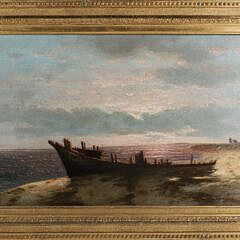 George N. Cross Oil on Canvas "Sunrise North Shore, Nantucket", 19th Century