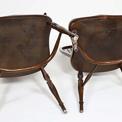 Set of 8 English Oak Bow Back Windsor Dining Chairs
