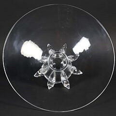 Signed Steuben Clear Crystal Large Footed Centerpiece Bowl Designed by Donald Pollard 1961