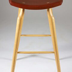 Set of Four Stephen Swift Cherry and Ash Counter Height Bar Stools