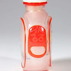 Chinese Inside-Painted and Red Overlay Glass Snuff Bottle, Qing Dynasty