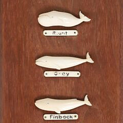 Fine Aletha Macy Carved Seven-Whale Species Plaque