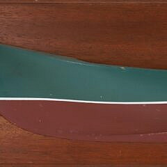 Carved and Painted Half Hull on Mahogany Plank