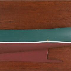 Carved and Painted Half Hull on Mahogany Plank