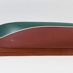 Carved and Painted Half Hull on Mahogany Plank
