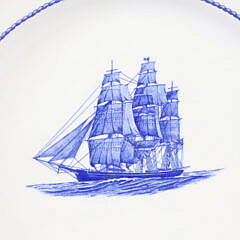 Wedgwood American Clipper Flying Cloud Blue and White China
