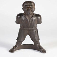 Rare Cast Iron Baseball Player Doorstop 19th Century