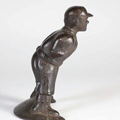 Rare Cast Iron Baseball Player Doorstop, 19th Century