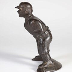 Rare Cast Iron Baseball Player Doorstop, 19th Century