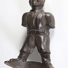 Rare Cast Iron Baseball Player Doorstop, 19th Century