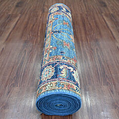 Marlin Blue Heriz Aryana Collection Hand Knotted Oriental Rug Runner