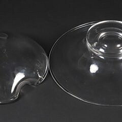 Two Signed Steuben Clear Crystal Dishes