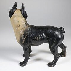 Painted Cast Iron Boston Terrier Doorstop