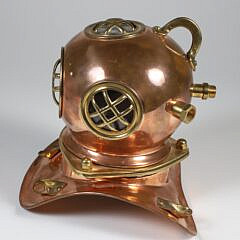 Decorative Brass and Copper Miniature Diver’s Helmet