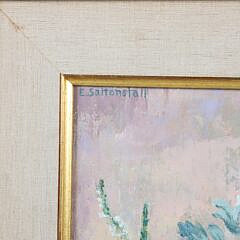 Elizabeth Saltonstall (1900-1990) “Floral Still Life” Oil on Canvas