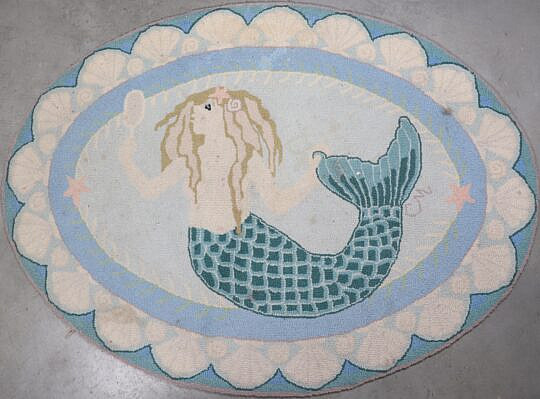 Claire Murray Oval Mermaid Hooked Rug