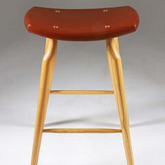 Set of Four Stephen Swift Cherry and Ash Bar Stool
