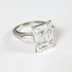 Platinum 7.83ct Emerald Cut Diamond Ring