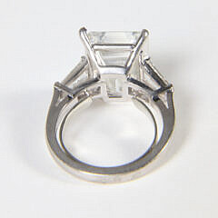 Platinum 7.83ct Emerald Cut Diamond Ring