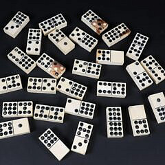 Group of 27 Vintage Bone Dominoes