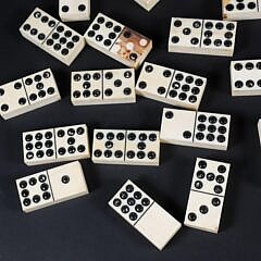 Group of 27 Vintage Bone Dominoes