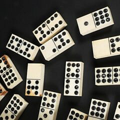 Group of 27 Vintage Bone Dominoes