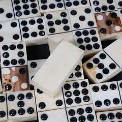 Group of 27 Vintage Bone Dominoes
