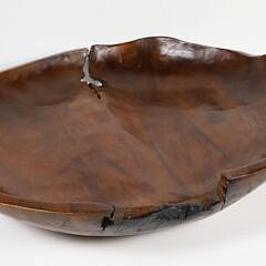 Contemporary Carved Teak Wood Center Piece Bowl