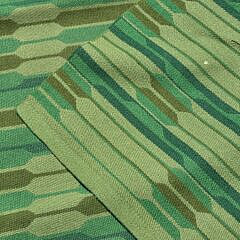 Modern Shades of Green Woven Wool Flat Carpet