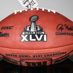 XLVI Super Bowl Football and Ticket