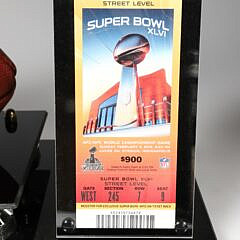 XLVI Super Bowl Football and Ticket