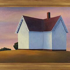 Joan Albaugh "Victorian House at Sunset" Oil on Panel