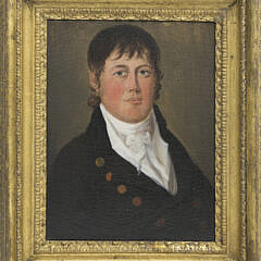 Nantucket Oil on Canvas "Portrait of Captain Levi Starbuck", circa 1800