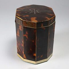 Antique British Regency Decagonal Tea Caddy, early 19th Century