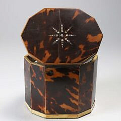 Antique British Regency Decagonal Tea Caddy, early 19th Century