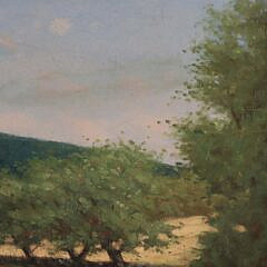 Charles D. Cahoon Oil on Lined Canvas “Tree Lined Road to a Cape Cod Homestead”