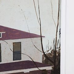 John Austin (1918-2001) “Red Brick House” Tempera on Board, circa 1983
