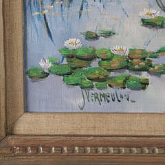 J. Vermeulen Oil on Canvas “Pleasant Day Fishing On The Marsh”
