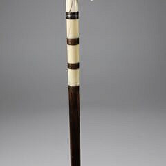 Whaleman Made Snake Head and Wood Shaft Walking Stick, 19th Century