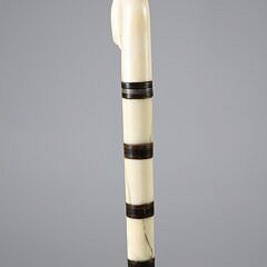 Whaleman Made Snake Head and Wood Shaft Walking Stick, 19th Century