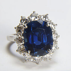 30-5635 7.50ct Cushion Cut Blue Sapphire Diamond Ring A IMG_0004