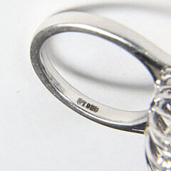 Platinum 7.50ct Cushion Cut Blue Sapphire and Diamond Ring