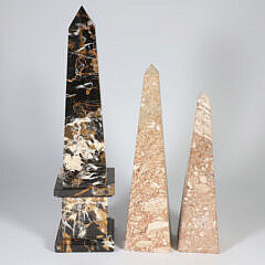 Three Vintage Stone Obelisks