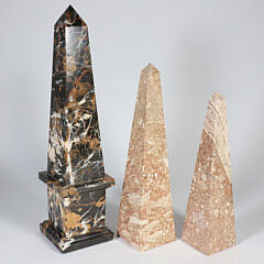 Three Vintage Stone Obelisks