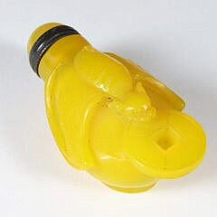 Chinese Yellow Glass “Bat & Coin” Snuff Bottle, Qing Dynasty