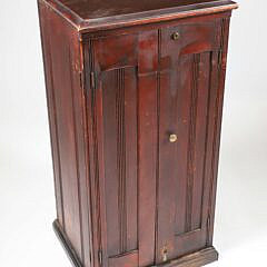Vintage Mahogany Seven Drawer Collector’s Cabinet with Brass Alphabet Labeled Drawers