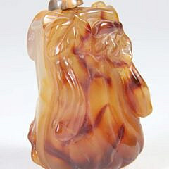 Chinese Carved Agate "Gourd" Snuff Bottle, Qing Dynasty