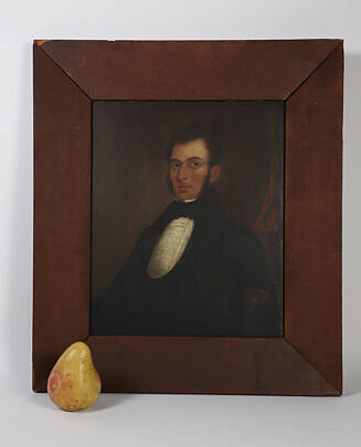 Sanford Mason Oil on Panel "Portrait of Obadiah Wheelock Albee of Marlborough Massachusetts"